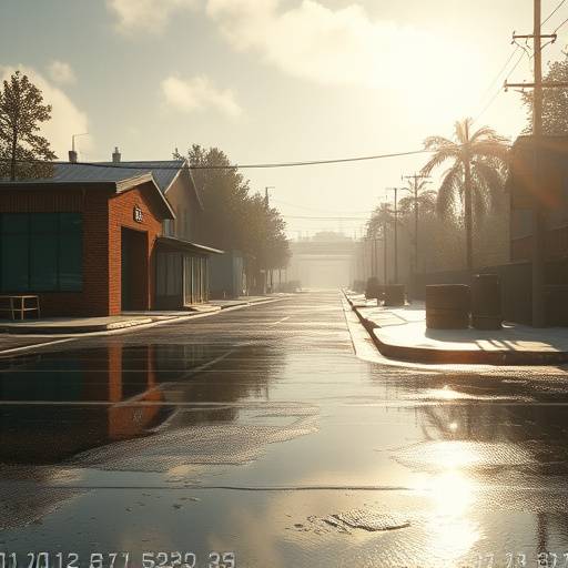 A hyperrealistic in-game scene rendered with advanced real-time ray tracing, showcasing dynamic lighting, accurate reflections on wet surfaces, and soft shadows, exemplifying future visual fidelity.